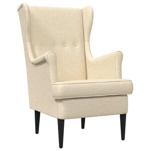 vidaXL Fauteuil Cr&egrave;me Tissu