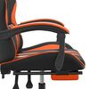 vidaXL Chaise de jeu avec repose-pied Noir et orange Similicuir