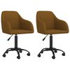 vidaXL Chaises pivotantes &agrave; manger lot de 2 marron velours