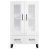 vidaXL Buffet haut blanc brillant 69,5x31x115 cm bois d'ingénierie