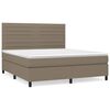 vidaXL Sommier &agrave; lattes de lit avec matelas Taupe 180x200 cm Tissu