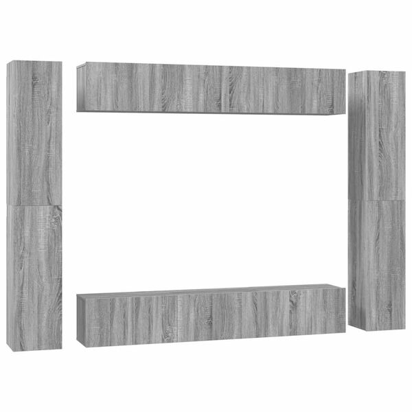 vidaXL Ensemble de meubles TV 10 pcs Sonoma gris Bois d'ing&eacute;nierie