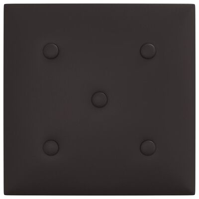 vidaXL Panneaux muraux 12 pcs Noir 30x30 cm Similicuir 1,08 m²