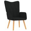 vidaXL Chaise de relaxation avec tabouret Noir Tissu