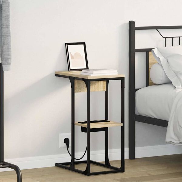 vidaXL Cabinet de chevet Ch&ecirc;ne Sonoma 41,5 x 26 x 60,5 cm