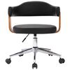 vidaXL Chaise pivotante de bureau Noir Bois courbé et similicuir