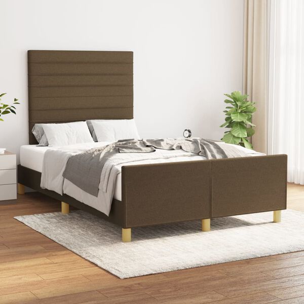 vidaXL Cadre de lit sans matelas marron fonc&eacute; 120x200 cm tissu