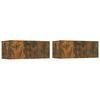 vidaXL Meubles TV 2 pcs ch&ecirc;ne fum&eacute; 80x30x30 cm bois d'ing&eacute;nierie