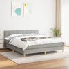vidaXL Sommier &agrave; lattes de lit avec matelas Gris clair 180x200cm Tissu