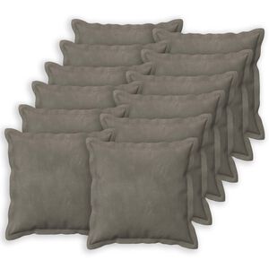 vidaXL Housse de coussin 12 pc HOUTEN Gris clair 40 x 40 cm Velours