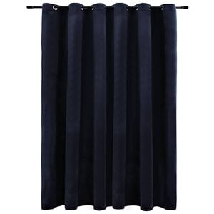 vidaXL Rideau occultant avec anneaux en m&eacute;tal Velours Noir 290x245 cm