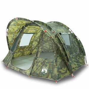 vidaXL Tente de p&ecirc;che 2 personnes camouflage imperm&eacute;able