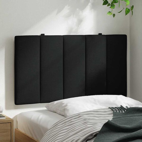 vidaXL Coussin de t&ecirc;te de lit Hanko noir 80 cm tissu