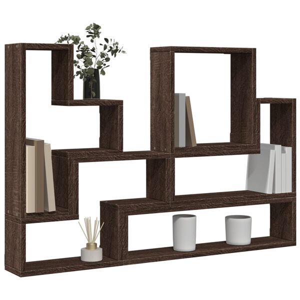 vidaXL &Eacute;tag&egrave;re murale ch&ecirc;ne marron 96x12x64 cm bois d'ing&eacute;nierie