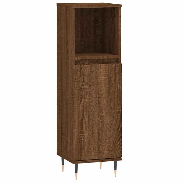 vidaXL Armoire de bain ch&ecirc;ne marron 30x30x100 cm bois d'ing&eacute;nierie