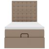 VidaXL Cadre de lit ottoman et matelas cappuccino 90x190 cm similicuir