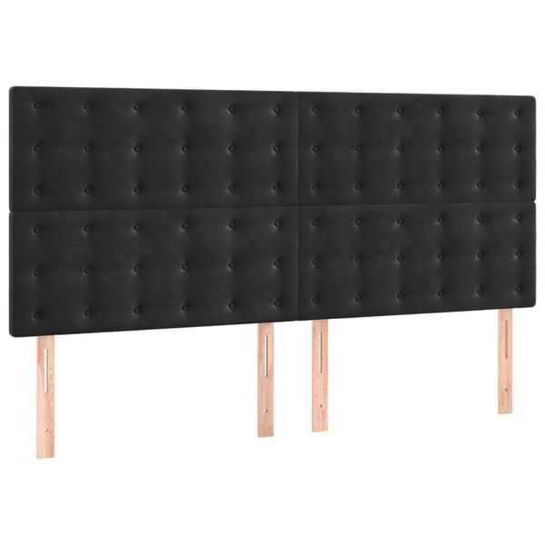 vidaXL T&ecirc;te de lit Noir 200x5x118/128 cm Velours