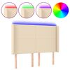vidaXL T&ecirc;te de lit &agrave; LED Cr&egrave;me 147x16x118/128 cm Tissu