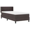 vidaXL Lit &agrave; ressorts avec matelas Marron fonc&eacute; 200 x 80 cm Polyester
