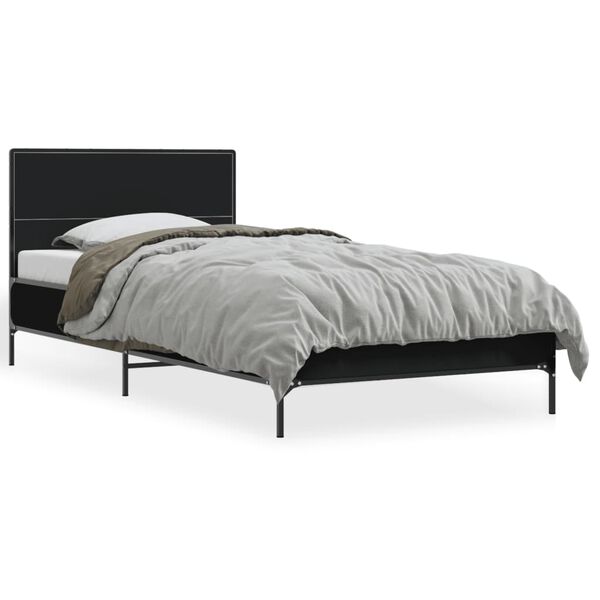 vidaXL Cadre de lit sans matelas noir 90x200 cm