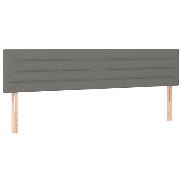 vidaXL T&ecirc;tes de lit 2 pcs Gris fonc&eacute; 90x5x78/88 cm Tissu