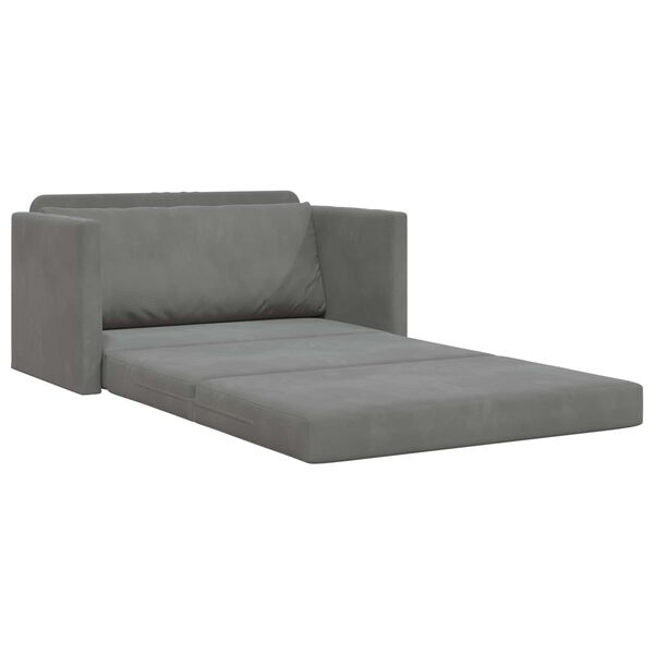 vidaXL Canap&eacute;-Lit 110cm Gris fonc&eacute; Velours