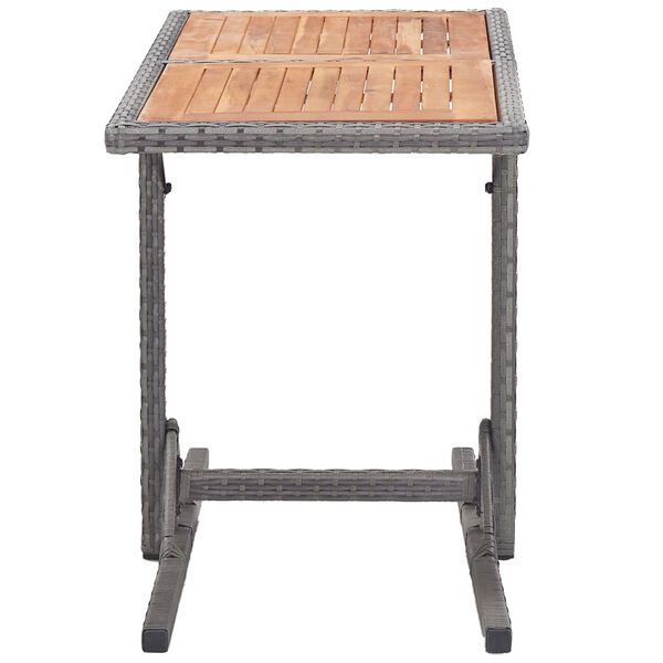 vidaXL Table de jardin Anthracite Résine tressée et bois d'acacia