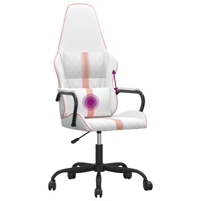 vidaXL Chaise de jeu de massage rose et blanc similicuir