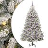 vidaXL Sapin de No&euml;l artificiel Vert et blanc 210 cm PVC et m&eacute;tal
