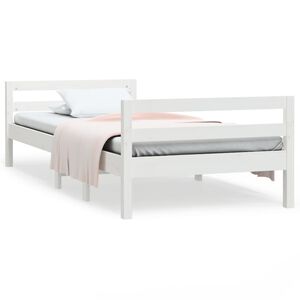 vidaXL Cadre de lit sans matelas blanc 75x190 cm bois de pin massif