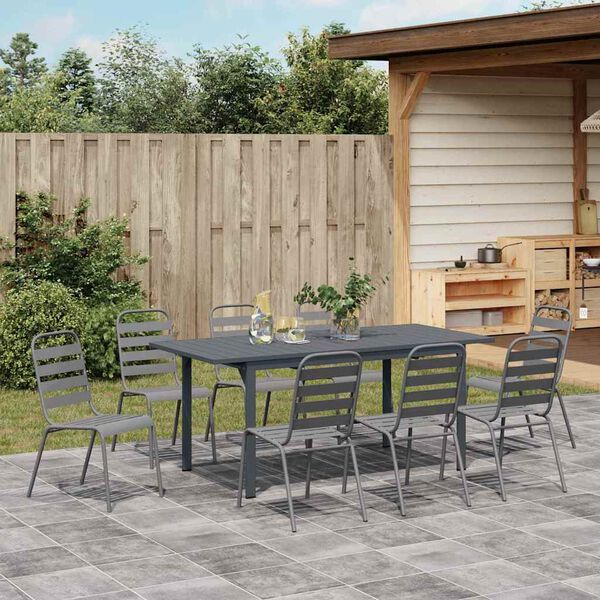 vidaXL Ensemble de salle &agrave; manger pour jardin 9 pcs Anthracite