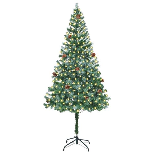 vidaXL Sapin de No&euml;l artificiel avec 300 LED Vert 180 cm PVC et Acier