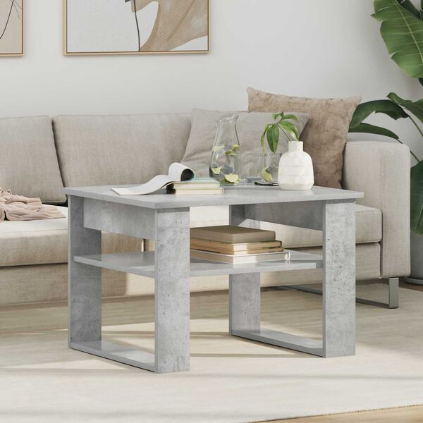 vidaXL Table basse Gris b&eacute;ton 64 x 54 x 44 cm Bois d'ing&eacute;nierie