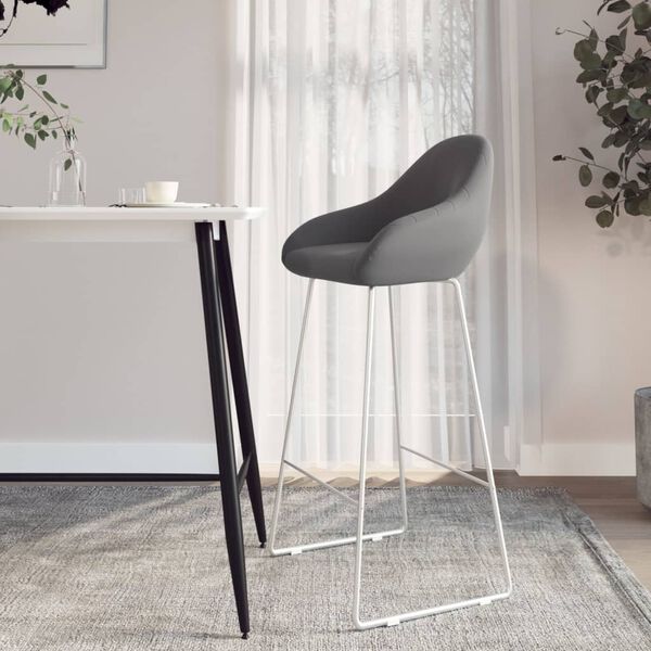 vidaXL Tabouret de bar Gris clair Velours