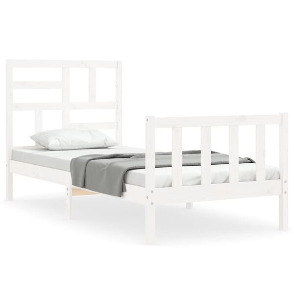 vidaXL Cadre de lit sans matelas blanc bois de pin massif