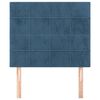 vidaXL T&ecirc;te de lit Bleu fonc&eacute; 100x5x118/128 cm Velours