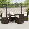vidaXL Ensemble de salle &agrave; manger pour jardin 5 pcs Marron polyrotin