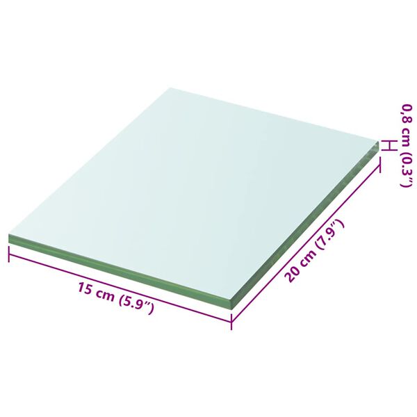 vidaXL Panneaux d'&eacute;tag&egrave;re 2 pcs Verre Transparent 20 x 15 cm