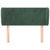 vidaXL T&ecirc;te de lit avec oreilles Vert fonc&eacute; 93x23x78/88 cm Velours