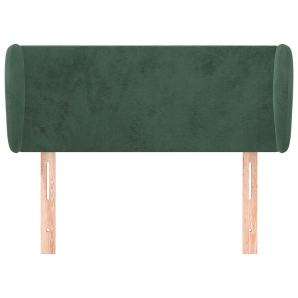 vidaXL T&ecirc;te de lit avec oreilles Vert fonc&eacute; 93x23x78/88 cm Velours