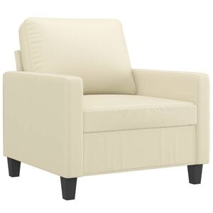 vidaXL Fauteuil Cr&egrave;me 60 cm Similicuir