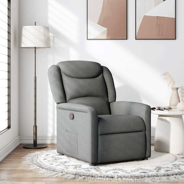 vidaXL Fauteuil inclinable Gris fonc&eacute; Tissu