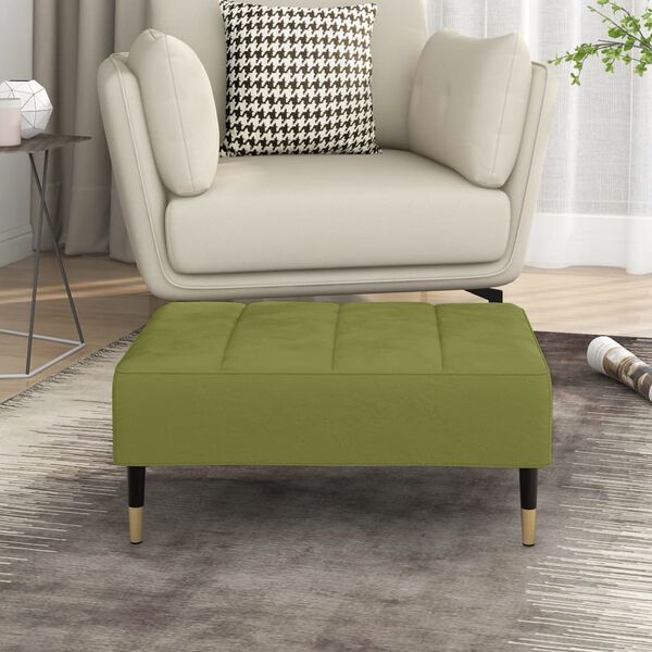 vidaXL Repose-pied Vert clair 78x56x32 cm Velours