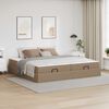 vidaXL Cadre de lit avec matelas avec matelas 2 pcs Tan PVC