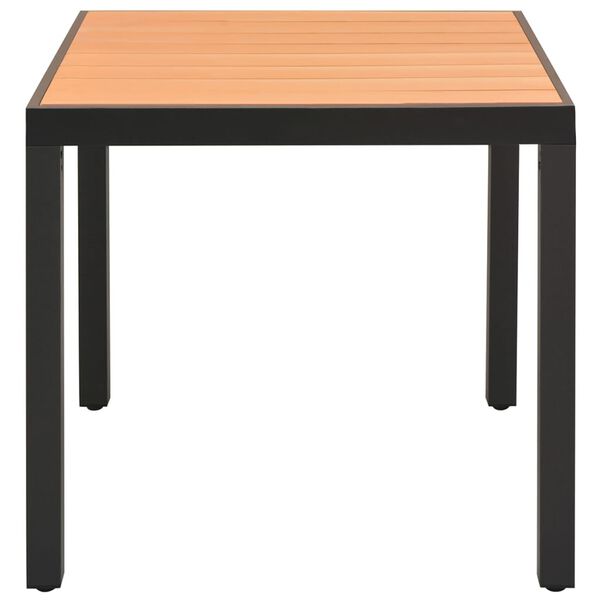 vidaXL Table de jardin Marron 80 x 80 x 74 cm Aluminium et WPC