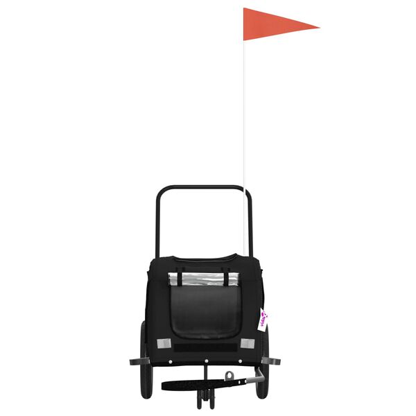 vidaXL Remorque de vélo pour animaux de compagnie noir