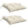 vidaXL Coussins de chaise lot de 2 blanc crème 50x50x7 cm tissu oxford