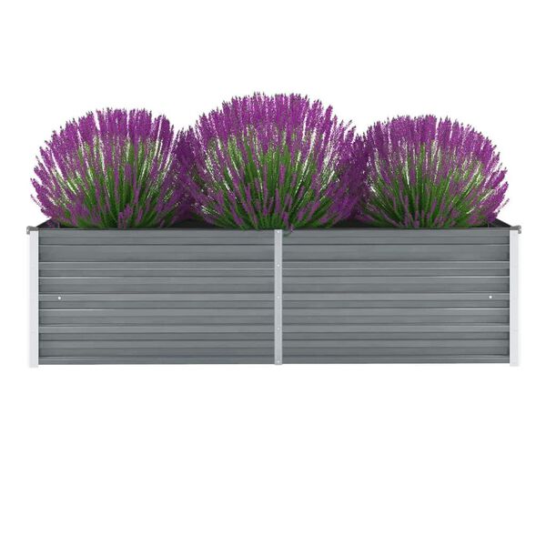 vidaXL Lit sur&eacute;lev&eacute; de jardin Acier galvanis&eacute; 160x40x45 cm Gris