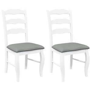 vidaXL Chaises de salle &agrave; manger avec coussins (2 pcs) bois massif blanc caoutchouc