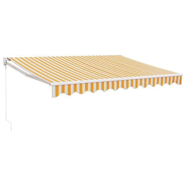 vidaXL Auvent r&eacute;tractable jaune et blanc 3,5x2,5 m tissu et aluminium